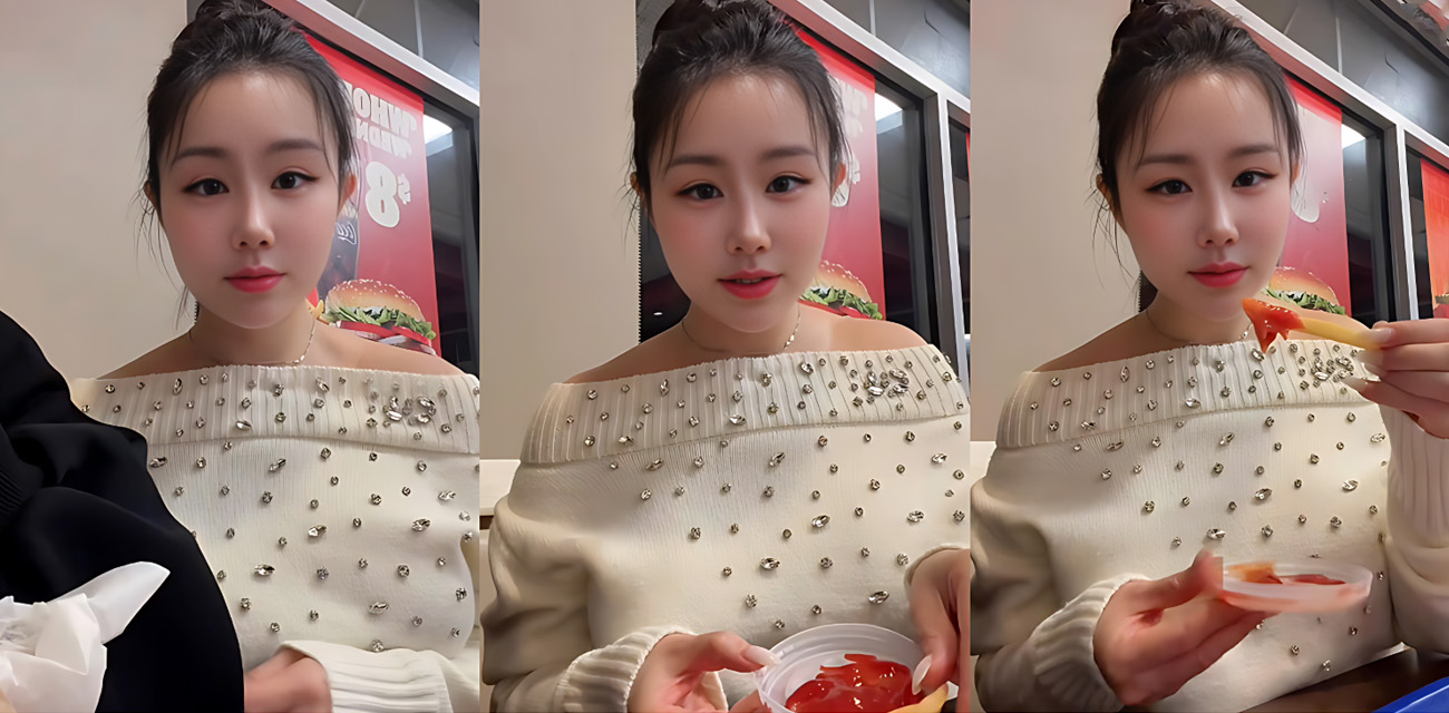 极品网黄国服第一瑶【汐梦瑶】新作，在麦当劳挑逗金主打飞机射精，制作精液番茄酱吃得津津有味